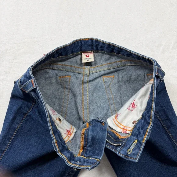 True Religion Bootcut Jeans Womens 28 Blue Excellent Low Rise Made in USA 04502